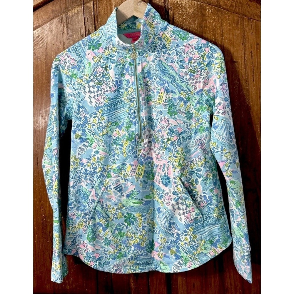 RARE Lilly Pulitzer UPF 50 Skipper round Hem Popover South Carolina Print Sz XS